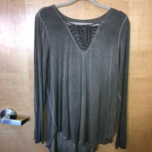 Grey long sleeve blouse